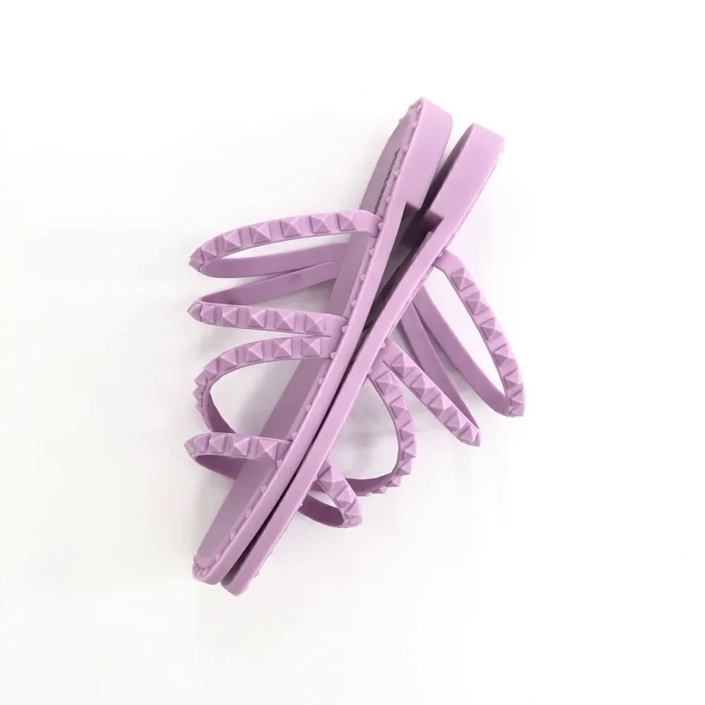 Steven Madden Skyler-J‎ Studded Jelly Slide Sandals Lilac 8